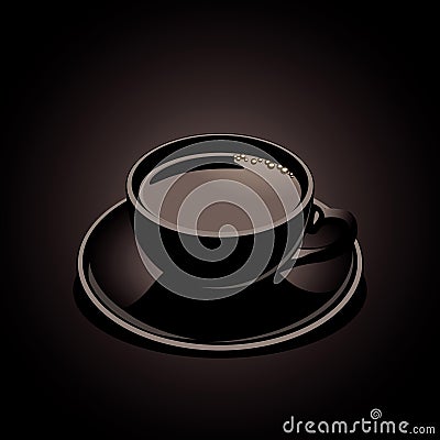 Black coffee Vector Illustration