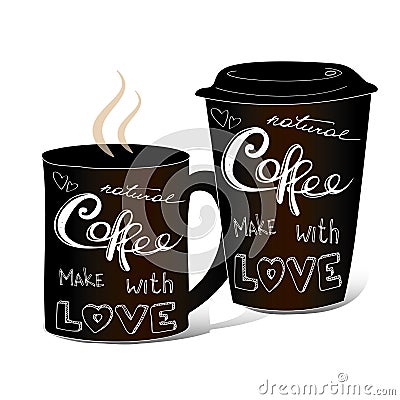 Black coffee cup Vector Illustration