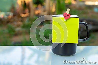 A black coffee cup Stock Photo