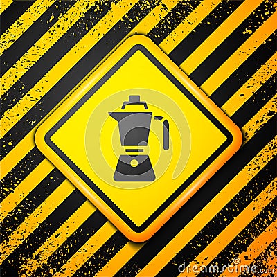 Black Coffee maker moca pot icon isolated on yellow background. Warning sign. Vector Vector Illustration