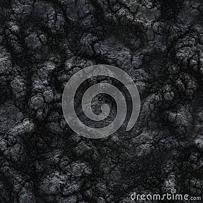 Black cold lava with some ash on it, seamless texture, very high resolution Stock Photo