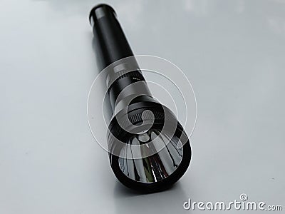 Black torch in white background Stock Photo