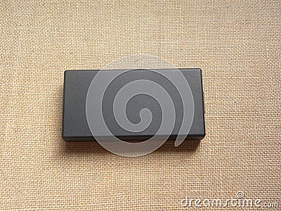 Black color mobile power bank Stock Photo