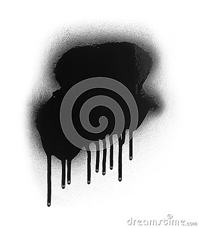 Black color spray paint or graffiti design element on a white background Stock Photo