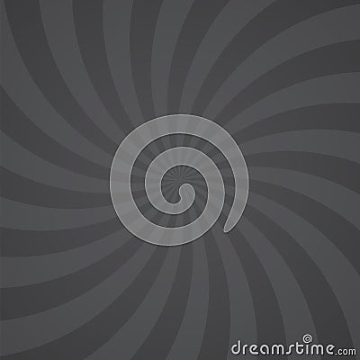 Black color swirl burst background. Vector Illustration