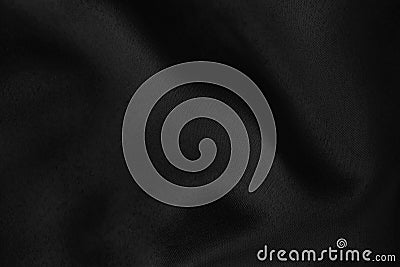 Black colored Background of soft draped fabric Stock Photo