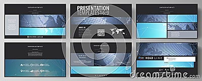 The black colored minimalistic vector illustration of the editable layout of high definition presentation slides design Vector Illustration