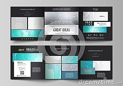 The black colored minimalistic vector illustration of the editable layout. Two creative covers design templates for Vector Illustration