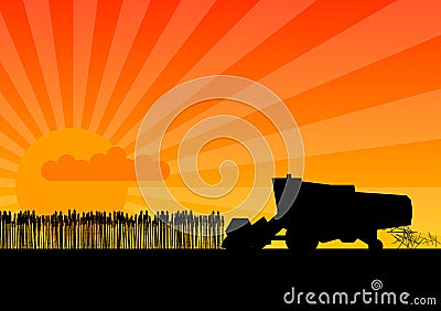 Black combine Vector Illustration