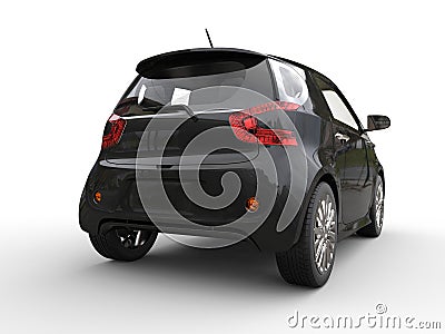 Black Compact Car - Taillight View Stock Photo