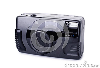 Black compact film camera Stock Photo