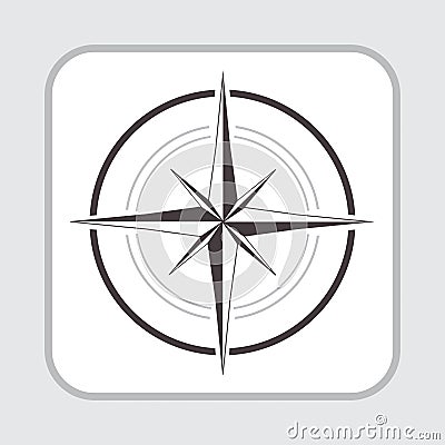 Black compass icon. Vector illustration Cartoon Illustration