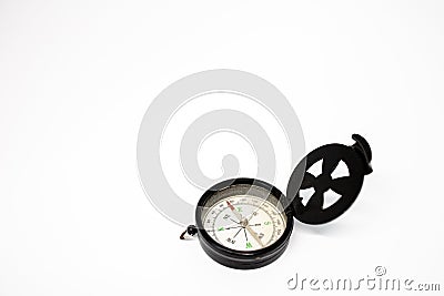 Mini Compass with white diecut Stock Photo