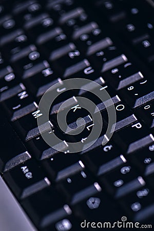 Black computer keyboard detail Stock Photo