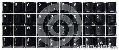 Black computer keyboard keys Stock Photo