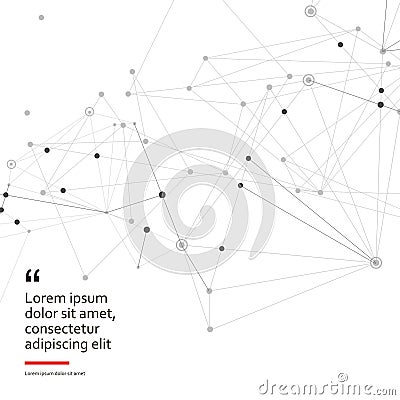 Black connect dot line connect on grey background. Abstract vector background. Technology concept design. Communication Vector Illustration