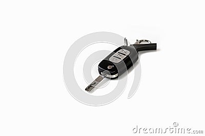 Black controlled car key and metal enclosure key Stock Photo