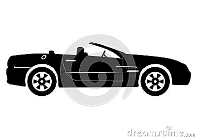 Black Convertible Car Vector Vector Illustration