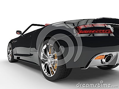Black convertible sports car - taillight extreme closeup Stock Photo