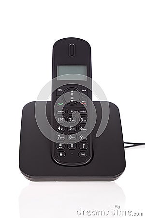 Black cordless phone Stock Photo