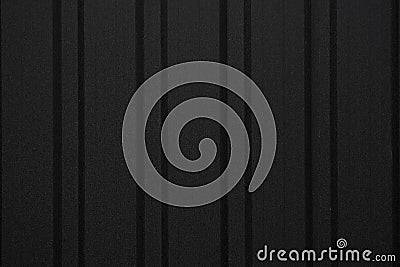 Black Corrugated metal sheet texture surface of the wall. Galvanize steel background. Stock Photo