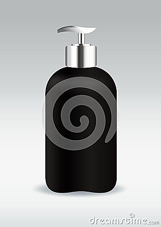 Black cosmetic bottle container Vector Illustration