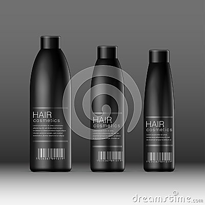 Black Cosmetics bottle can, Deodorant Vector Illustration