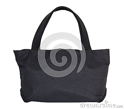 Black cotton bag isolated on white Stock Photo