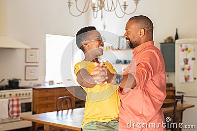 Black couple dancing and smiling Stock Photo