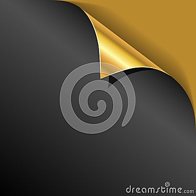 Black cover page gold corner Vector Illustration