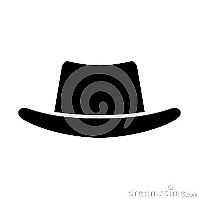 Black cowboy hat icon isolated on white background. Vector illustration Vector Illustration