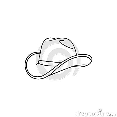 Black cowboy hat sign icon. Vector illustration eps 10 Cartoon Illustration