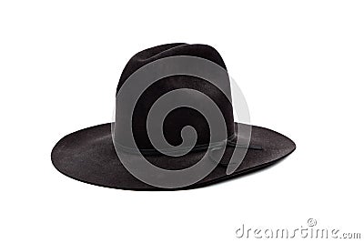 Black cowboy hat on white Stock Photo