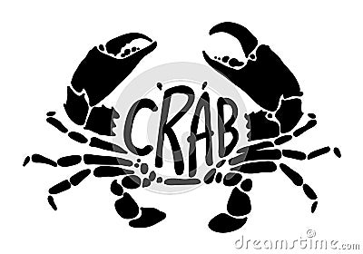 Black crab, vector Vector Illustration