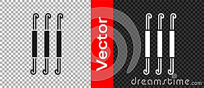Black Crochet hook icon isolated on transparent background. Knitting hook. Vector Vector Illustration