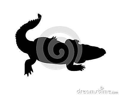 Black crocodile silhouette Vector Illustration