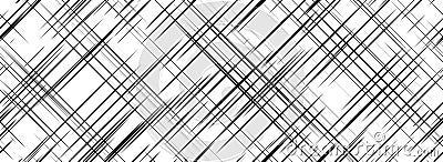 Black cross hatch seamless texture. Diagonal line repeated pattern surface. Rough sackcloth fabric background Vector Illustration