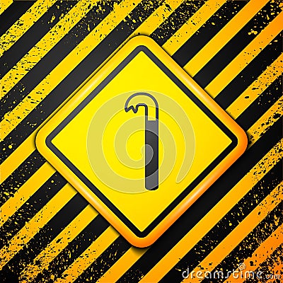 Black Crowbar icon isolated on yellow background. Warning sign. Vector Illustration Stock Photo