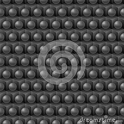 Black cube and shere pattern Stock Photo