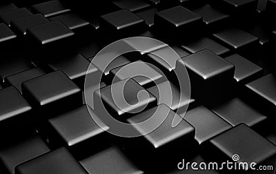 Black cubes 3d with texture Stock Photo