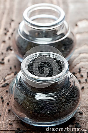 Black cumin in a glass Stock Photo