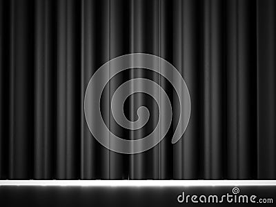 Black curtain scene Stock Photo