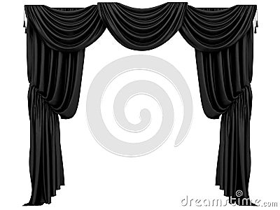 Black curtain of a theater Stock Photo