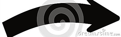 Black Curved Arrow Right Direction Pointer Graphic Design Element ui ux art web app icon line next Stock Photo