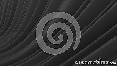 Black curved lines, an animated abstract background with black curved waves, 3D rendering Stock Photo