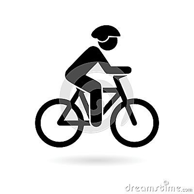 Black The cyclist icon, The man on a bicycle logo Vector Illustration