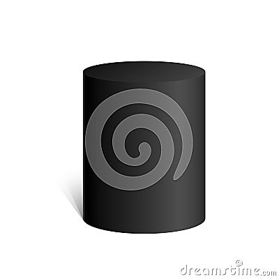 Black cylinder. 3D geometric shape. mock up Vector Illustration