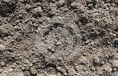 Black Dark Soil Dirt Background Texture, Natural Pattern. Flat Top View. Clods of Earth Stock Photo