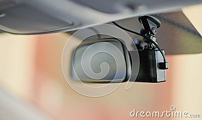 Black dashcam video recorder Stock Photo