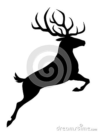 Black deer Vector Illustration